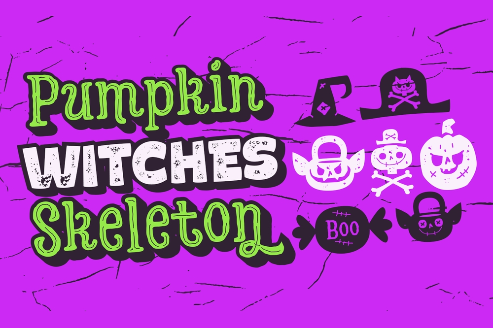 Beispiel einer Hatter Halloween Banner-Schriftart